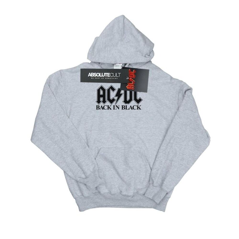AC/DC Boys Back in Black Logo Hoodie / Sports Grey